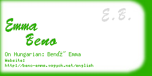 emma beno business card